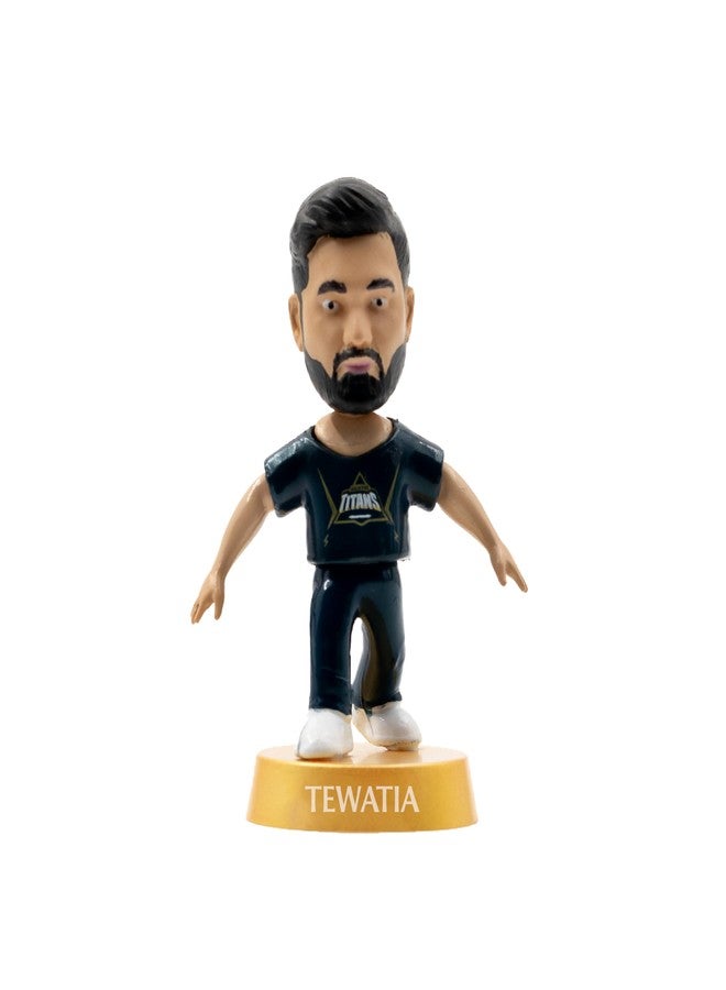 Chanak Cricket Icons Action Figure Rahul Tewatia Gujarat Titans Collectible Miniature Figurine, IPL Edition 360° Rotatable Head, GT Cricket Player for Fans & Kids, Collectors Pack of 1 - Image 1
